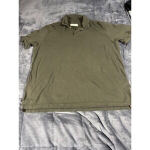 Buck Mason Mens XL Olive Green Cotton Jersey Short Sleeve Polo Shirt